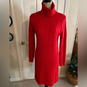 Daniel Cremieux red hot  cable knit dress